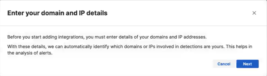 My domains and IPs pop-up.