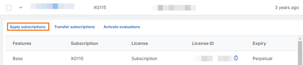 "Apply subscriptions" button.