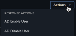 Identity response actions.