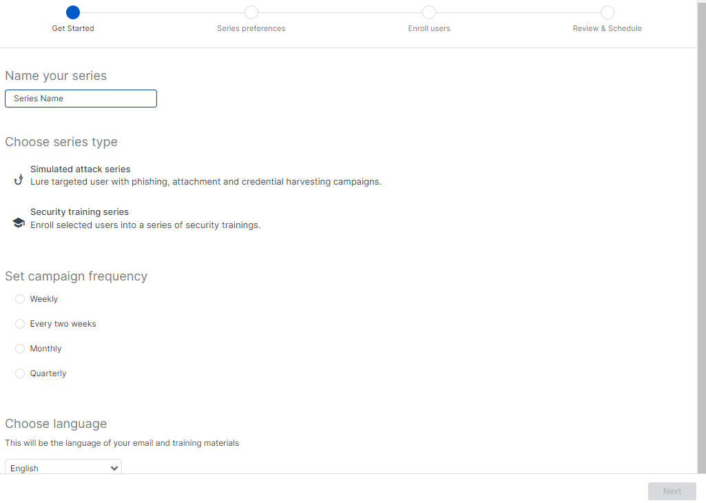 Get Started page.