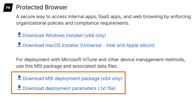 MSI installer files.
