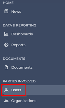Users menu.