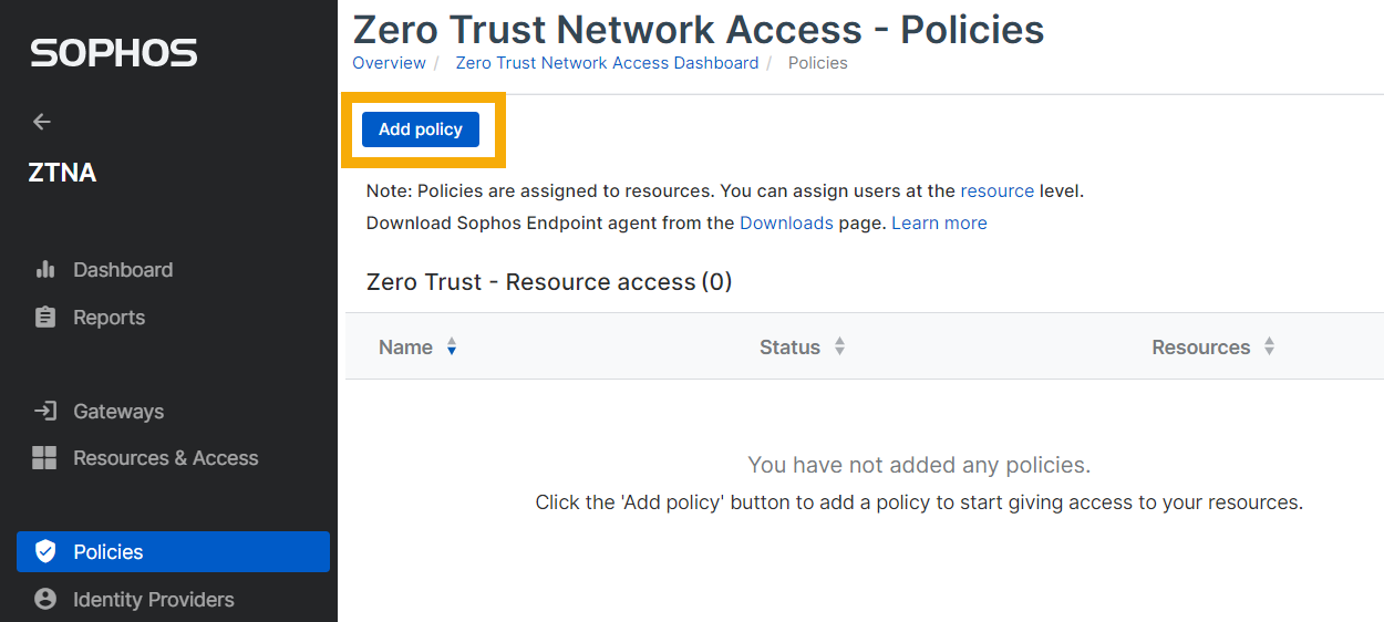 Policies page.