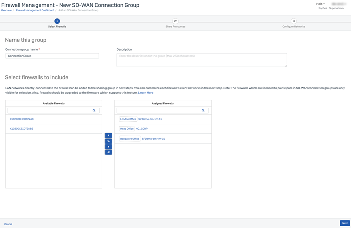 New SD-WAN Connection Group.