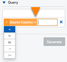 Equals sign that you click to show the operator list.