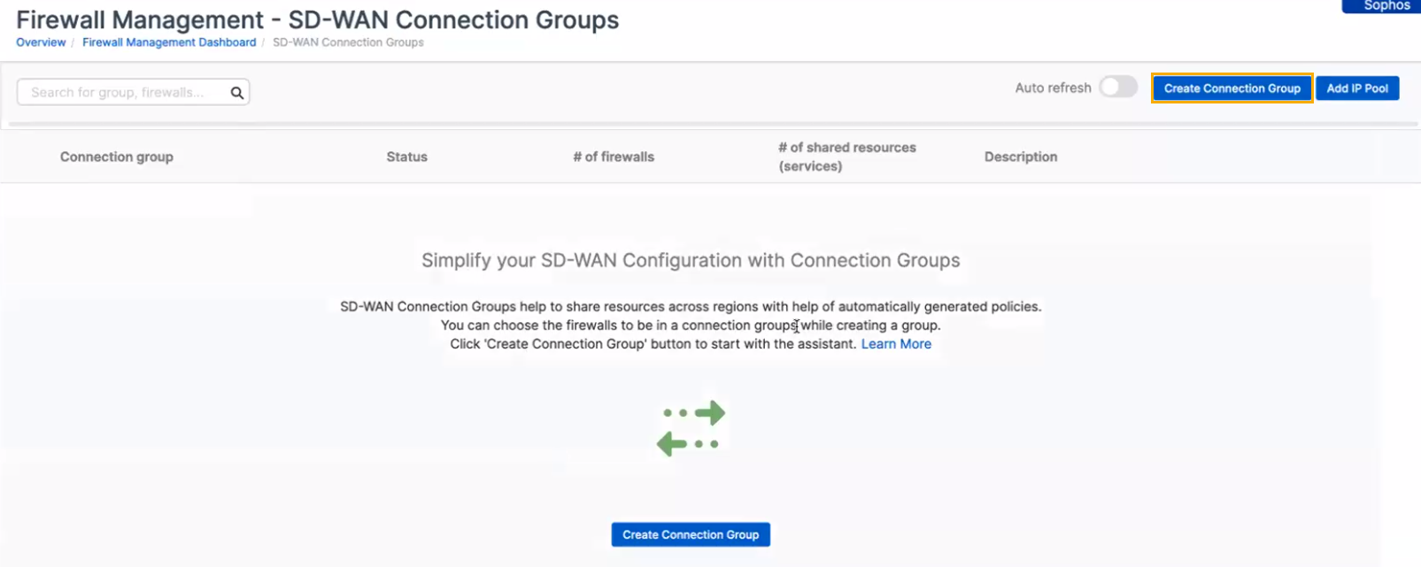 Create Connection group.