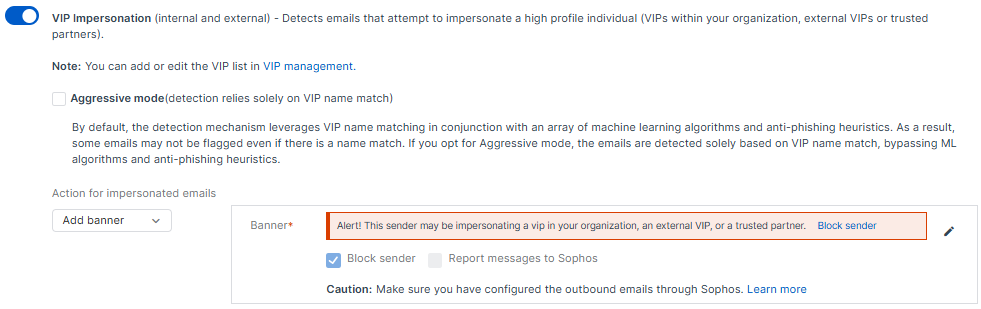 "VIP Impersonation" setting.