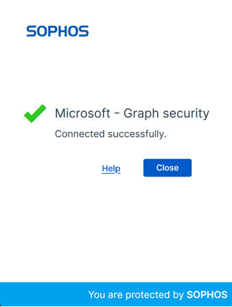 Connected successfully message.