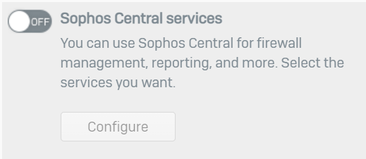 Turn on Sophos Central services.