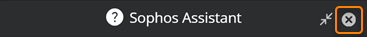 The X in the title bar of Sophos Assistant.