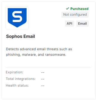 Sophos Email tile.