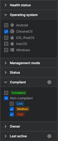 Some filters selected.