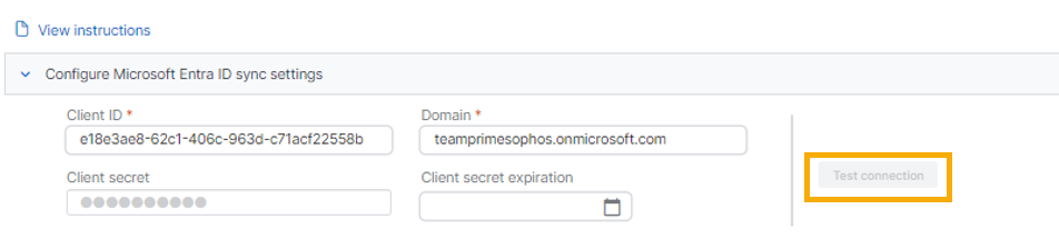 Conexión de prueba de Microsoft Entra ID.
