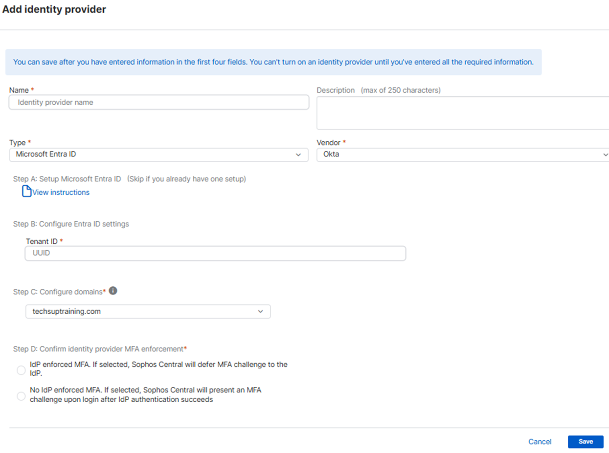 Configurar Microsoft Entra ID como proveedor de identidad.
