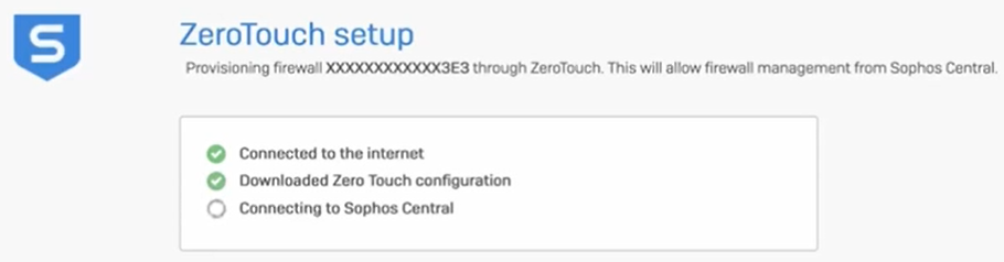Configuración Zero Touch en curso