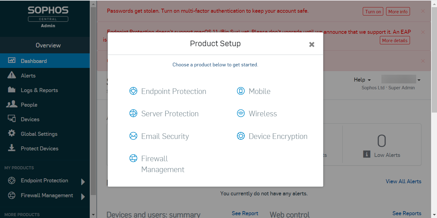 Activar su cuenta y obtener el software - Sophos Central Admin