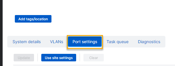 Hacer clic en Configuración de puerto
