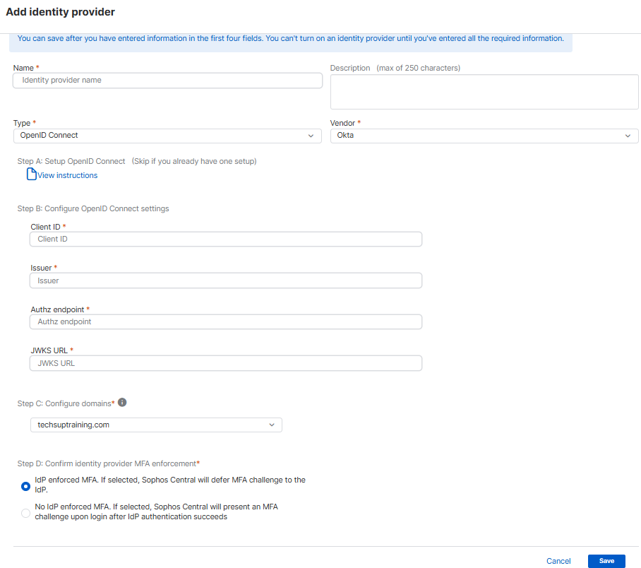 Configuration de OpenID Connect en tant que fournisseur d’identité.