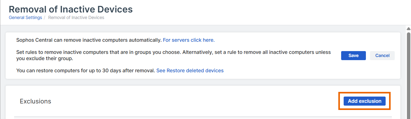 Liste des exclusions. .