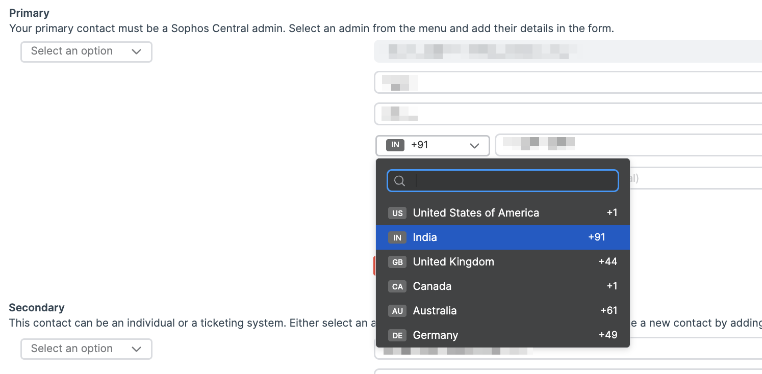 Numéro de téléphone avec indicatif du pays.