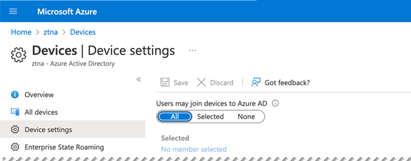 Page des paramètres de l’appareil.