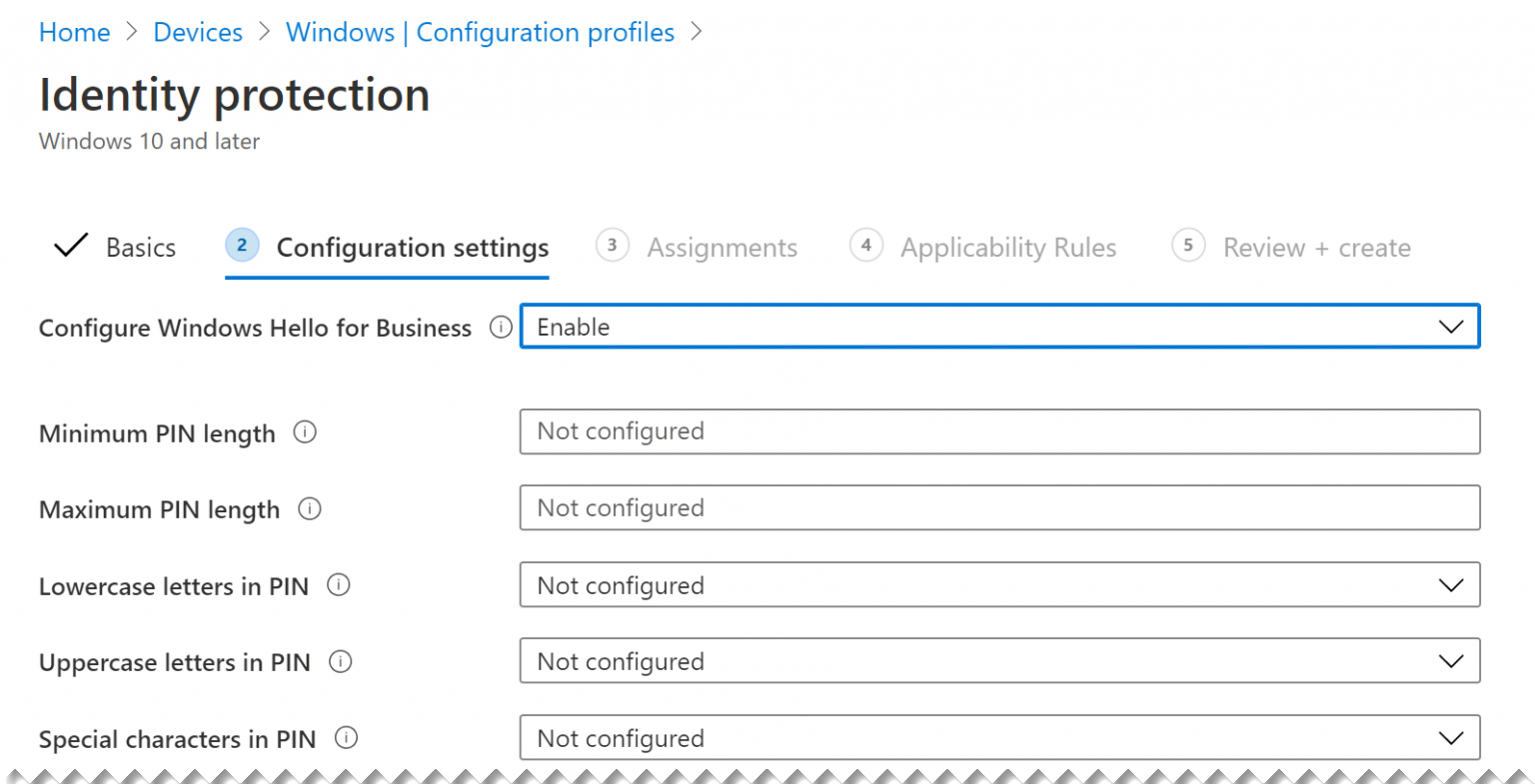Paramètres de configuration.