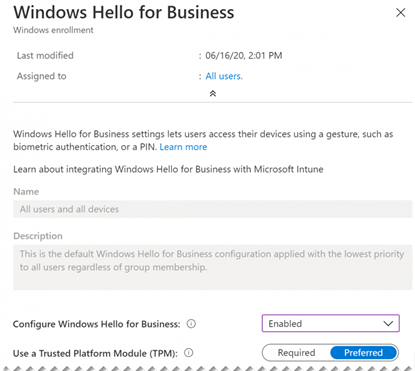 Paramètres Hello Entreprise.