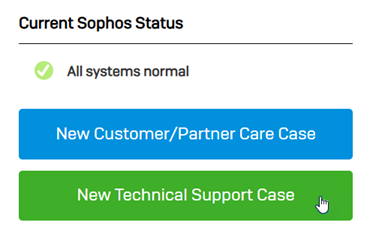 Pulsante Nuovo caso di Supporto tecnico nella pagina del Supporto.