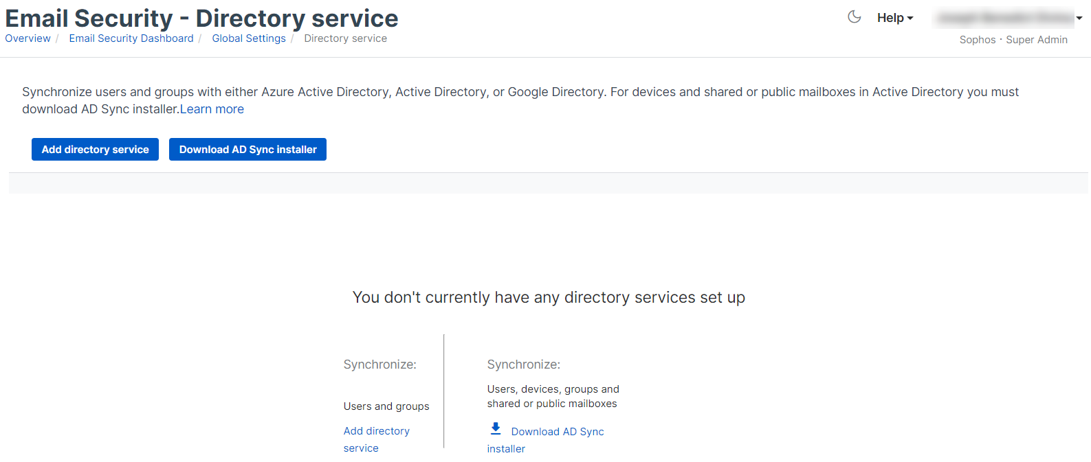Azure AD または Active Directory の追加