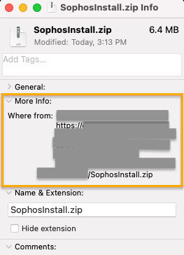SophosInstall の URL のコピー