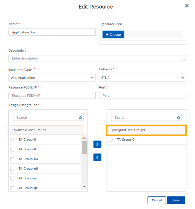 리소스 편집 대화 상자.