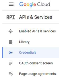 API 및 서비스 메뉴.