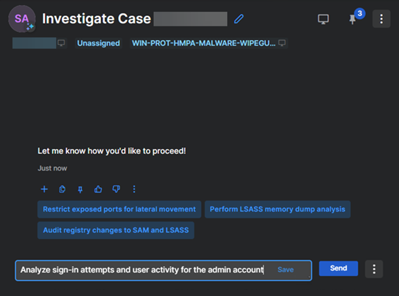 Caixa de entrada de texto mostrando o novo texto do prompt.