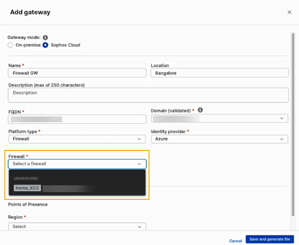 Select firewall from list.