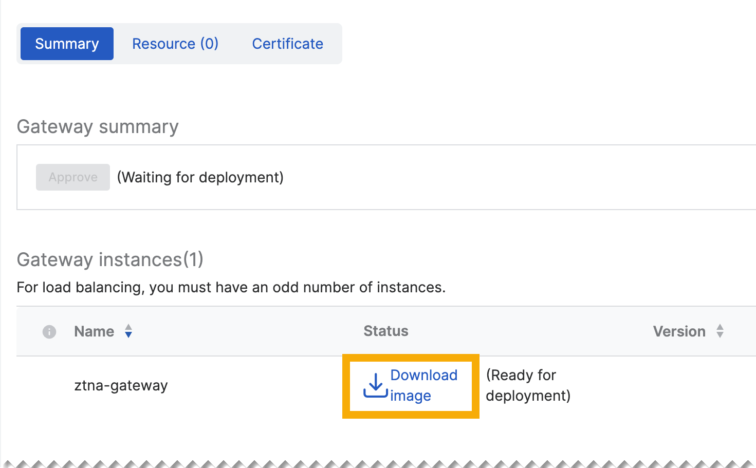 Gateway instances with downloads.