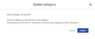 Caixa de diálogo Deletar categoria
