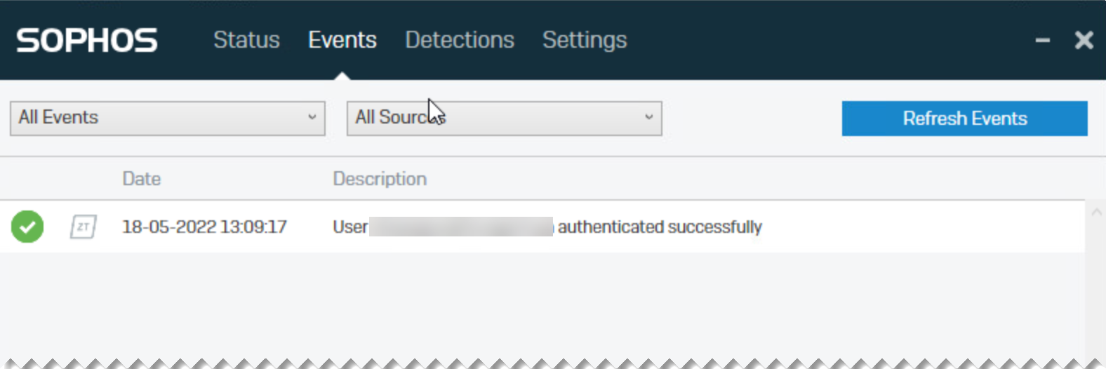 使用者驗證事件。