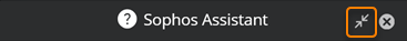 Sophos Assistant 標題列中的箭號圖示。