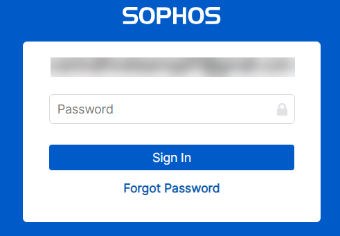 Anmeldebildschirm für Sophos ID.