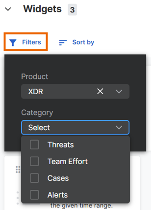 Widgets Catergory filter.
