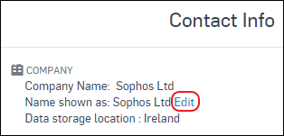 "Contact Info" showing "Edit" link