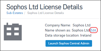 "License Details" showing "Edit" link