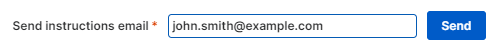 The "Send" button next to the email address.