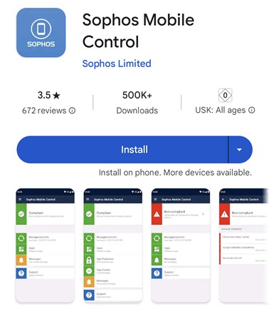 The "Install" button.