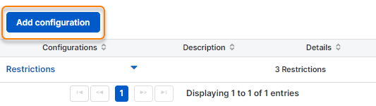 The "Add configuration" button.