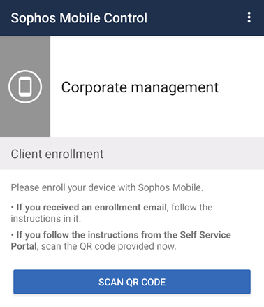 The "Scan QR code" button.