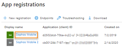 La aplicación Sophos Mobile.