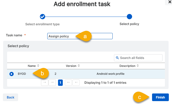 L’étape « Sélectionner une stratégie » de l’assistant.