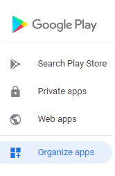 Il pulsante **Organizza app**.
