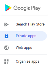 Il pulsante **App private**.